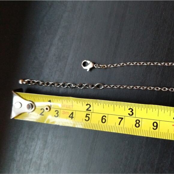 Silver Star Lariat Necklace 18k white gold plated metal T&J Designs minimalist - Picture 7 of 14